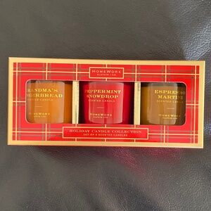 ** NIB** HomeWorx by Slatkin & Co. 3-pc Holiday Candle Gift Set